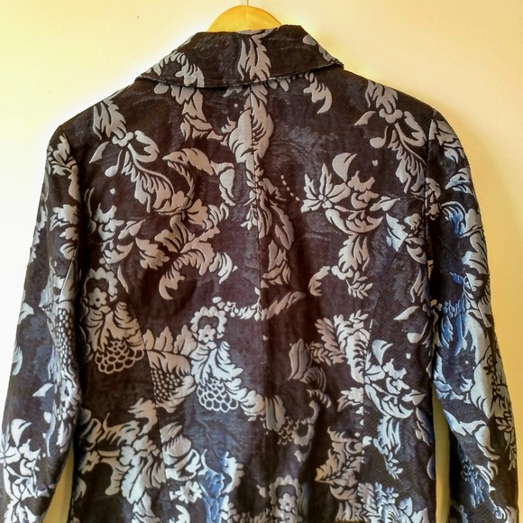 Chico's Beautiful Blue Brocade Jacket - Picture 2 of 7